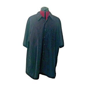 BRANDINI Shirt Black Men Casual Side Split Pocket Size XXLT Button Down